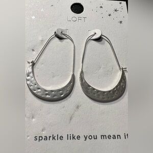 Loft Sparkle Like You Mean It Silver Tone Hoop Earrings NWT
